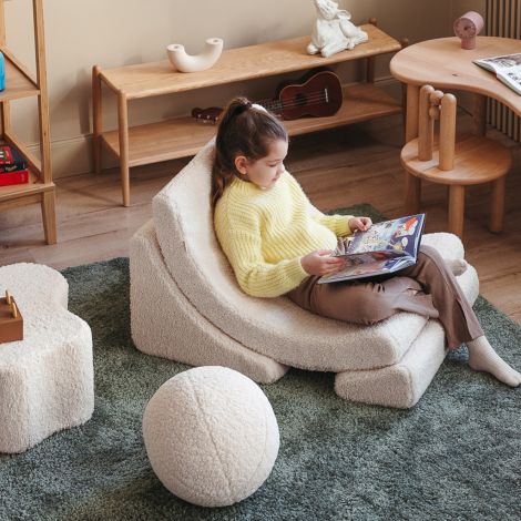 Wigiwama modularer Kindersessel Cream White Moon Chair Teddy 