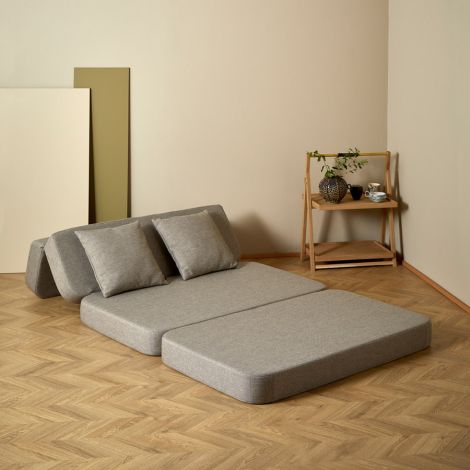 by KlipKlap KK 3 fold Sofa XL soft (140 cm) Sand 