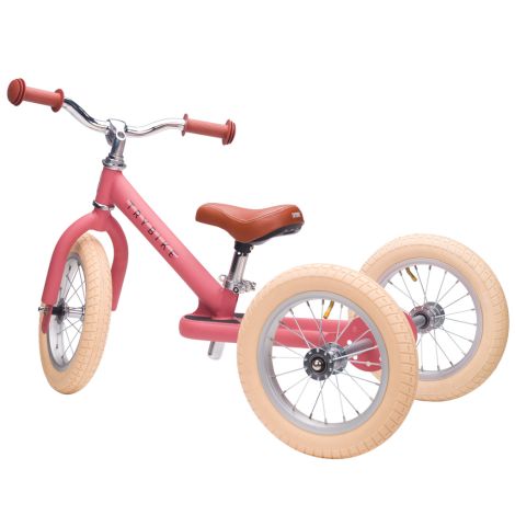 Trybike Dreirad / Laufrad Steel Vintage Pink matt 2 in 1 