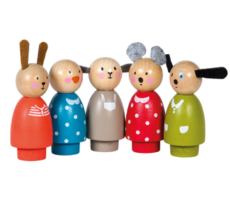 Moulin Roty Figuren-Set aus Holz La Grande Famille 5-teilig