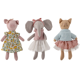 Bloomingville Animal friends Puppen 3-teilig