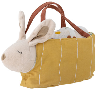 Bloomingville Villja Plüschtier Hase mit Tasche