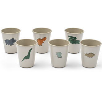 LIEWOOD Becher Lana Dinosaurs / Mist 6er-Set