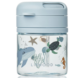 LIEWOOD Becher mit Trinkhalm Pavia 280ml Sea creature / Sandy